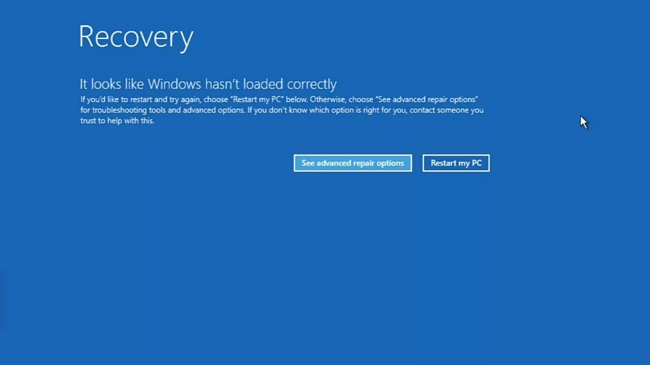 Восстановление системного раздела Windows